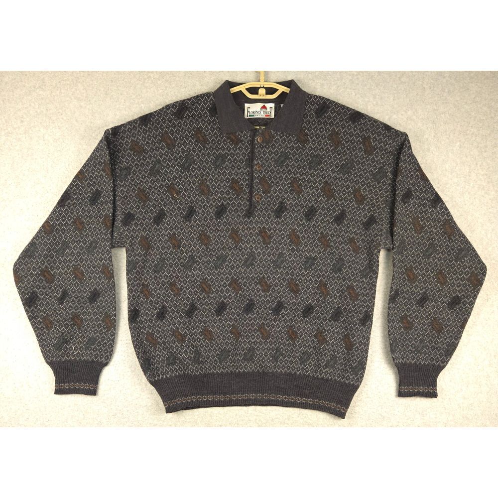 Florence Tricot Quarter Button Sweater Pullover Knit Made in Italy Medium‎ READ